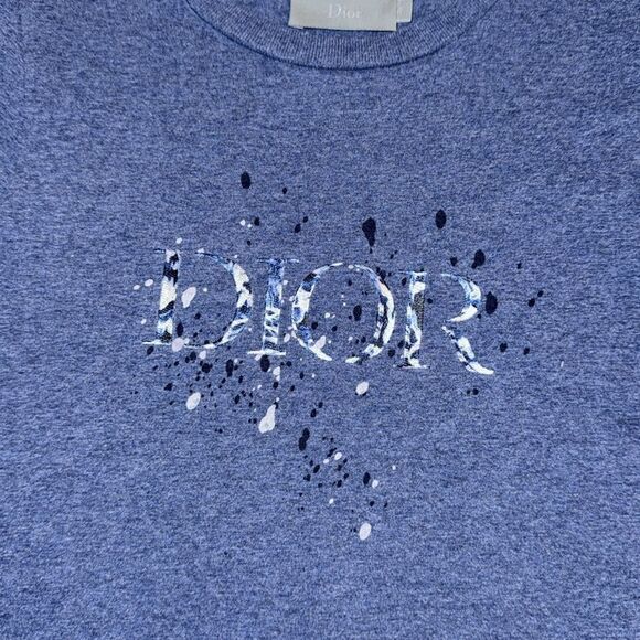 Dior Kids Blue Logo T-Shirt - Picture 2 of 4
